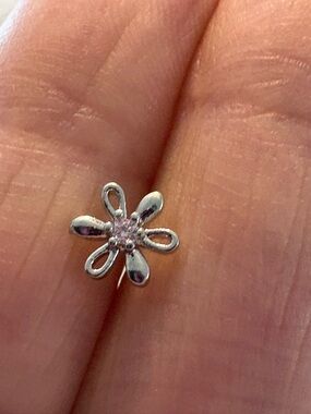 Nose Ring- 20G Pink Stainless Steel Stud Nose flower  Ring  Nose Piercing